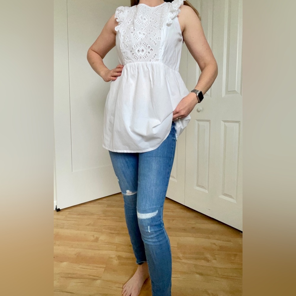 Seraphine Broderie Anglaise Cotton Maternity & Nursing Top